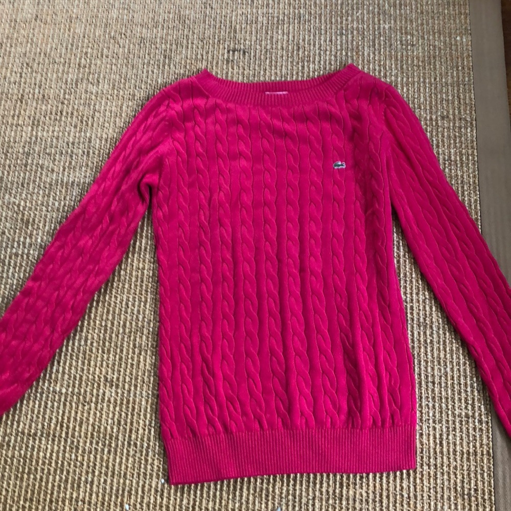 Lacoste Pink Women’s Cable Knit Sweater 42